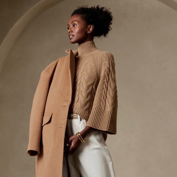 Banana Republic Sweaters - New! BANANA REPUBLIC Italian Flare-Sleeve Sweater in New Classic Camel, Sz Large